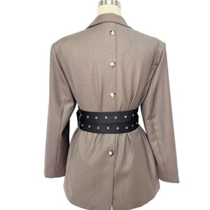 Belted Blazer (Tan)